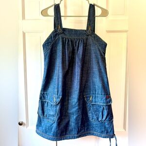 Castro Vintage Denim Overall Jumpsuit Mini Dress Size 6